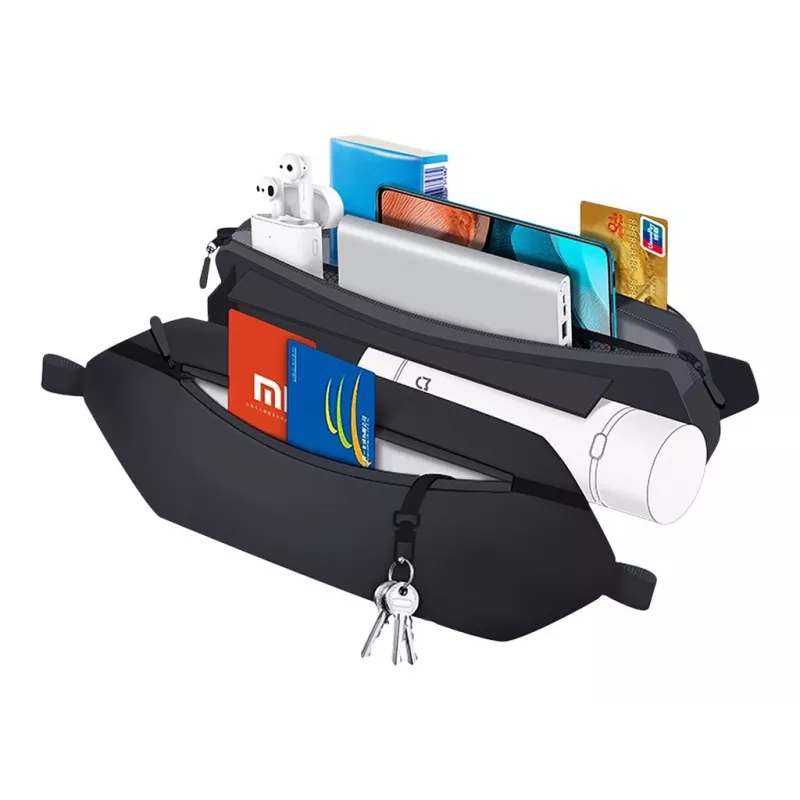 Vöökott Xiaomi Sports Fanny Pack kangas kunstnahk must 2,25L unisex