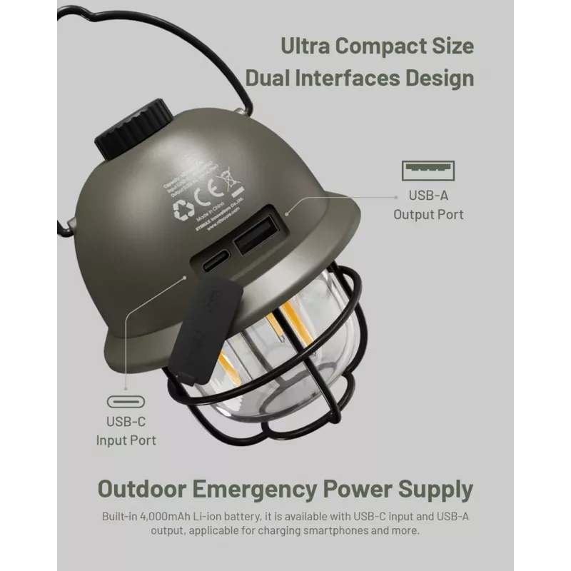 USB-toitega matkalatern Nitecore LR40 100 lm oliiv