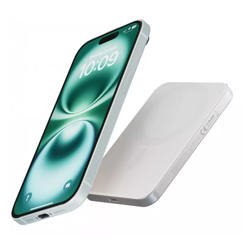 ZENS Pro 1 õhuke 5000 mAh juhtmevaba laadimine Valge