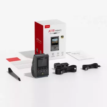 VIOFO A119 MINI 2-G GPS pardakaamera – 1‑kanaliline Quad HD 2560×1440, Sony STARVIS 2 IMX675, 60 kaadrit/s, 140° F1.6, GPS, Wi‑Fi, kaheribaline, parkimisrežiim