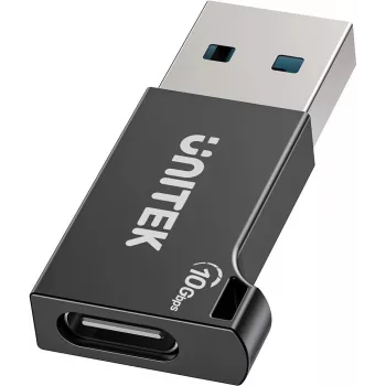Unitek USB-C to USB-A adapter A1049ABK01 — must, USB-C (emane) USB-A (isane) kompaktne adapter