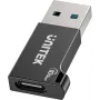 Unitek USB-C to USB-A adapter A1049ABK01 — must, USB-C (emane) USB-A (isane) kompaktne adapter