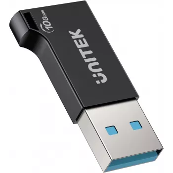 Unitek USB-C to USB-A adapter A1049ABK01 — must, USB-C (emane) USB-A (isane) kompaktne adapter