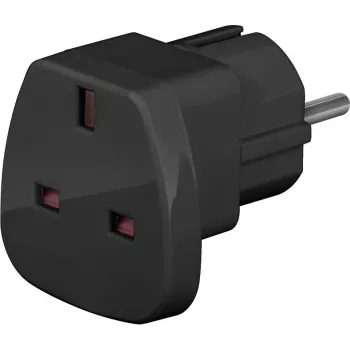 Wentronic Goobay reisiadapter, must – UK-pistikupesast tüüpi F (tüüp F, CEE 7/7) (94271)