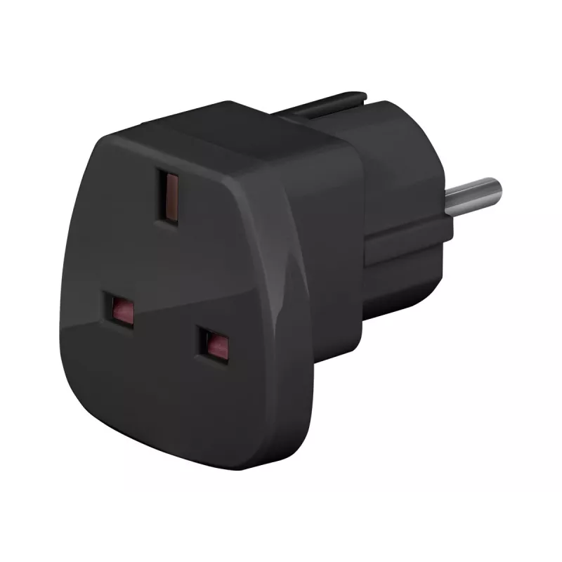 Wentronic Goobay reisiadapter, must – UK-pistikupesast tüüpi F (tüüp F, CEE 7/7) (94271)