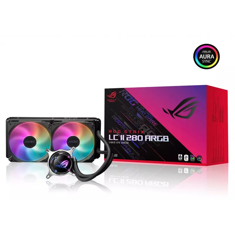 ASUS ROG STRIX LC II 280 ARGB - protsessori vedelikjahutus - 14 cm, must, 1 tk