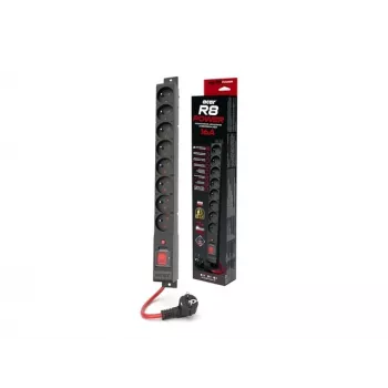 ACAR S8 Must 8 AC-pistikupesa 230 V 10m