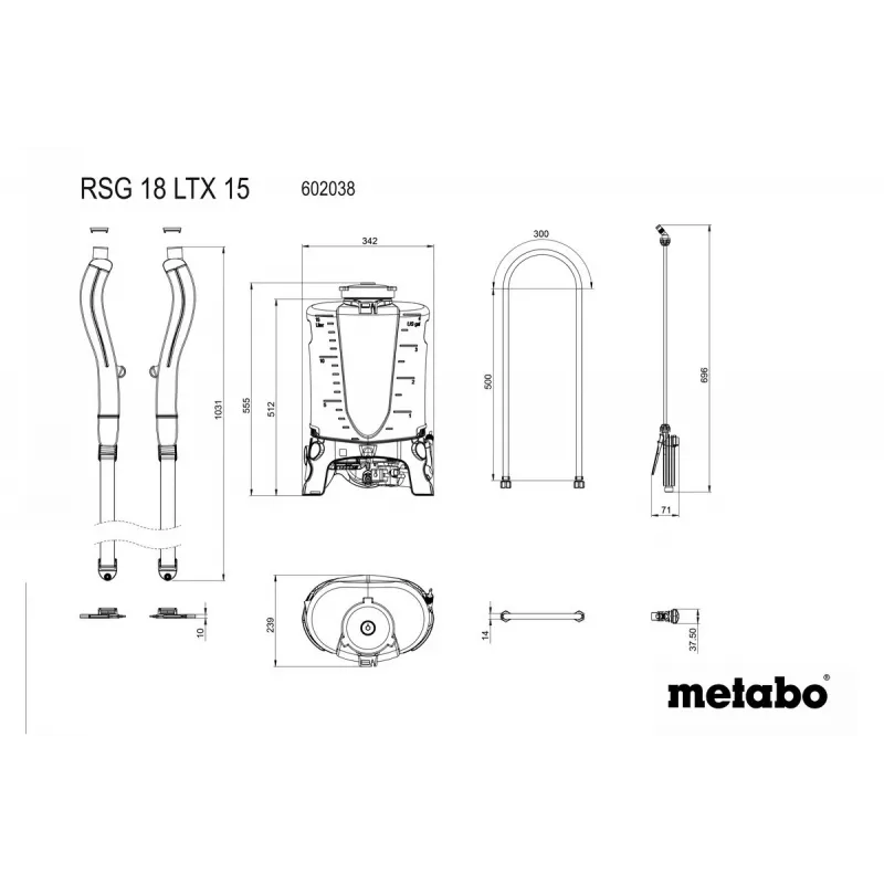 Selgpihustiga aiaprits Metabo RSG 18 LTX 15