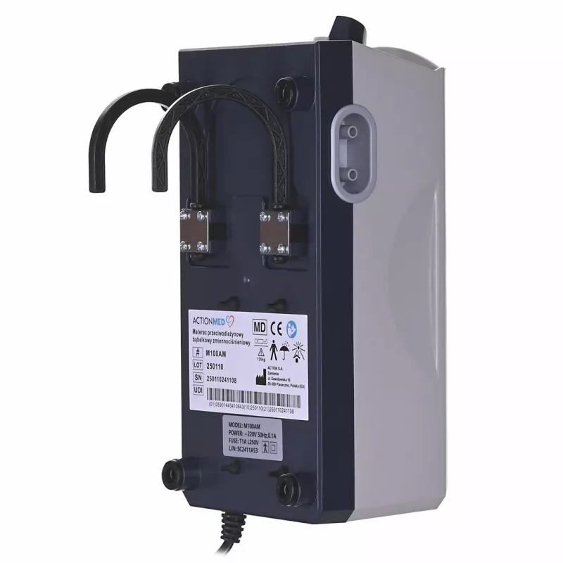 Lamamisvastane mullmadrats ActionMed M100AM muutuva rõhuga, üheosaline PVC madrats 192×82×7 cm, max kasutaja kaal 135 kg
