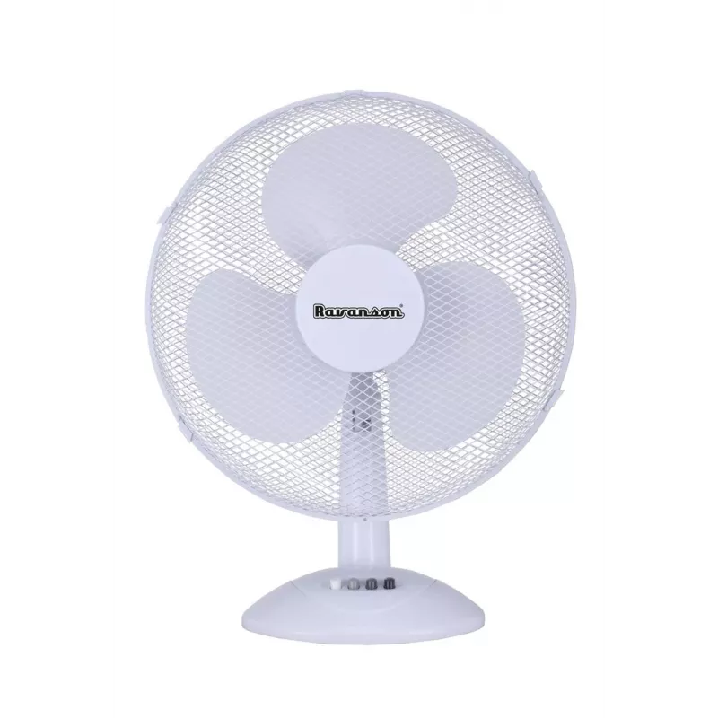Laua kodune labadega ventilaator Ravanson WT-1040 — 43 cm, 3 laba, 3 kiirust, 45 W, plastikust korpus, hall