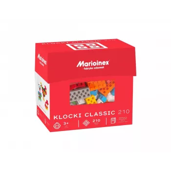 Ehitusklotside komplekt Marioinex Blocks Classic 210 tk, ühilduvad ühendatavad tükid, sorteeritud värvides