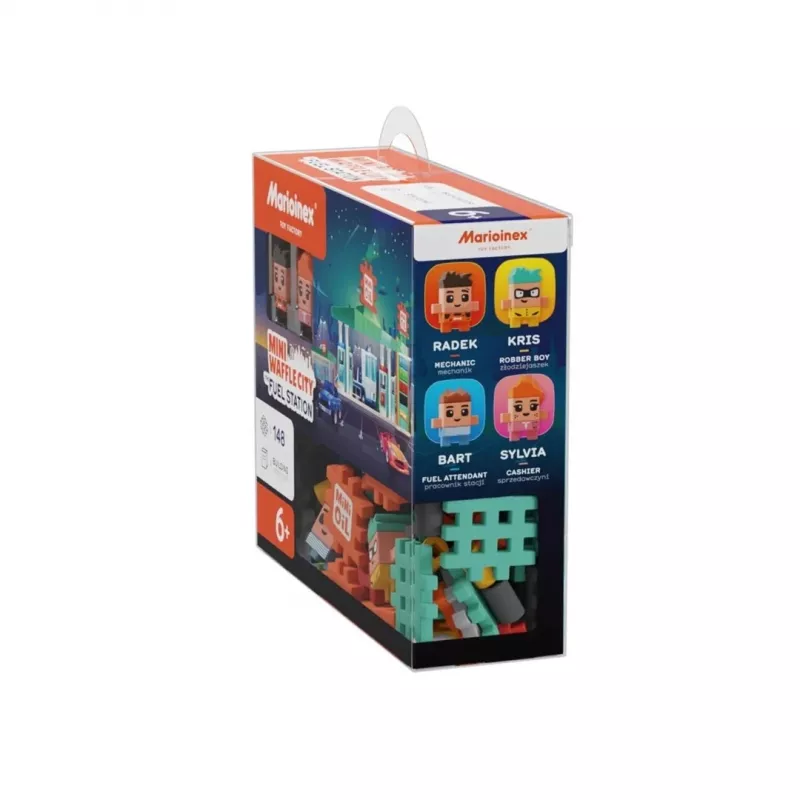 Mänguklotsikomplekt Marioinex Mini Waffle Blocks Gaasijaam, 148 tk, mitmevärviline, alates 6. eluaastast