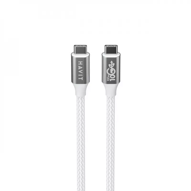 Havit CB6290 USB Type C kuni USB Type C kaabel 1 m 10 Gbit/s Hall Valge