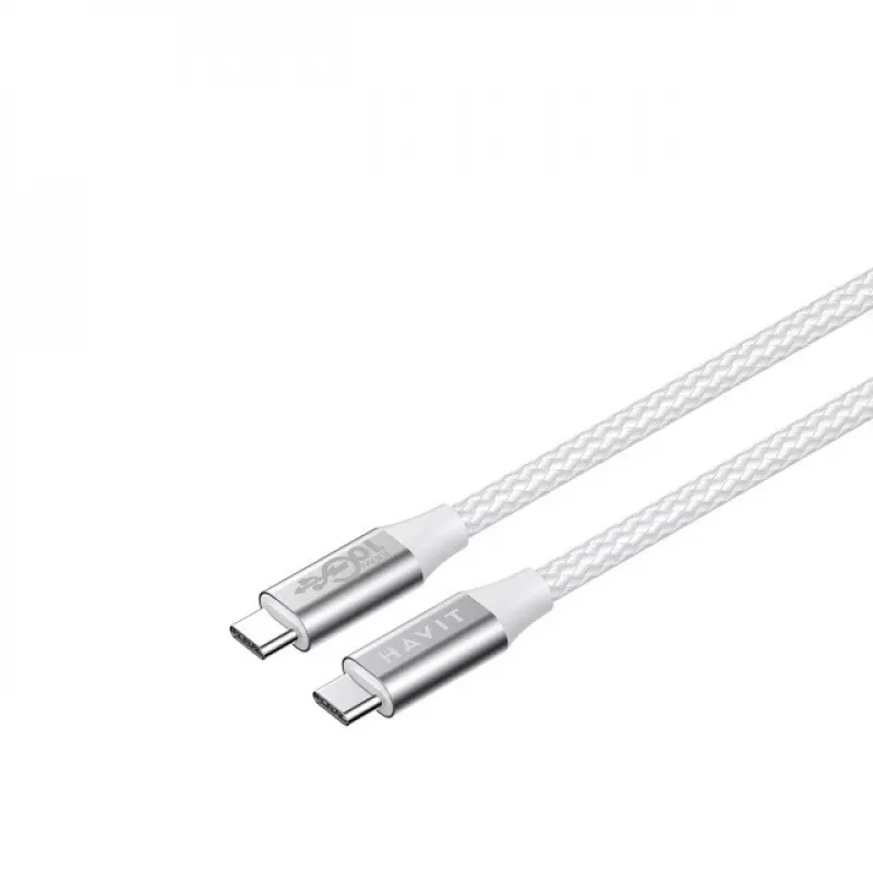 Havit CB6290 USB Type C kuni USB Type C kaabel 1 m 10 Gbit/s Hall Valge
