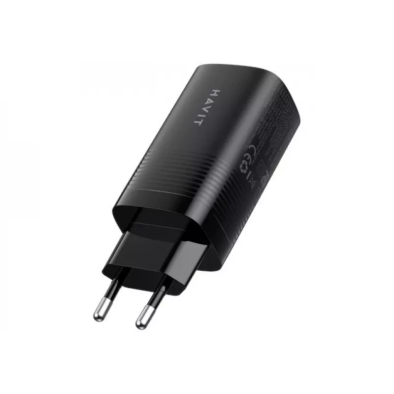 Havit UC20 kolme pordiga GaN 65 W reisilaadija must