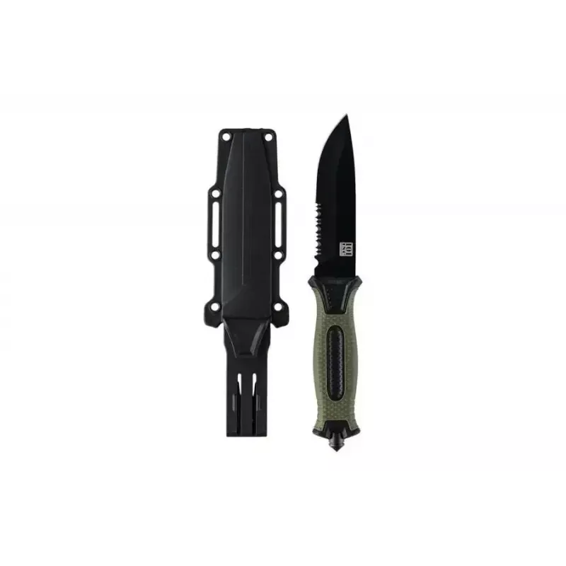Taktikaline nuga 101 INC mudel 9242 fikseeritud teraga, roostevaba teras 3Cr13, 120 mm tera, roheline käepide, tupp