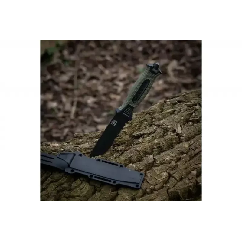Taktikaline nuga 101 INC mudel 9242 fikseeritud teraga, roostevaba teras 3Cr13, 120 mm tera, roheline käepide, tupp