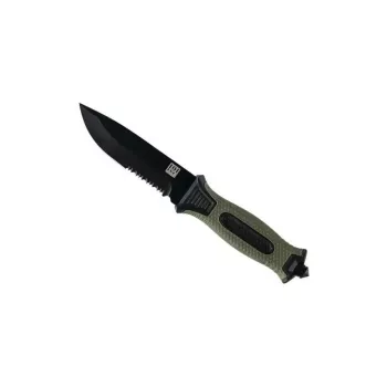 Taktikaline nuga 101 INC mudel 9242 fikseeritud teraga, roostevaba teras 3Cr13, 120 mm tera, roheline käepide, tupp