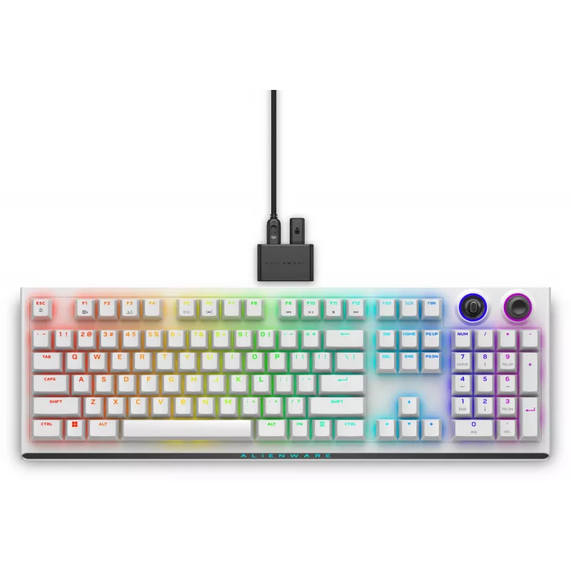 Dell | Alienware Tri-Mode AW920K | Juhtmeta mänguklaviatuur | Juhtmeta | RGB LED valgustus | US | Bluetooth | Lunar Light | Numbriklahvistik | CHERRY MX Red | Juhtmeta ühendus