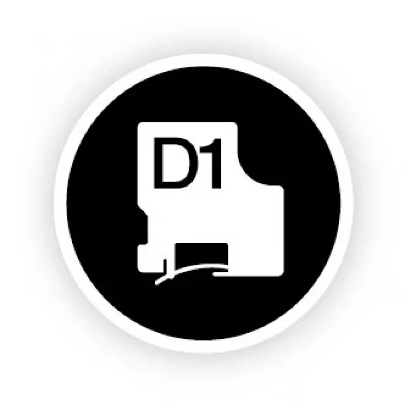 DYMO D1 Durable - Must valgel - 12mm