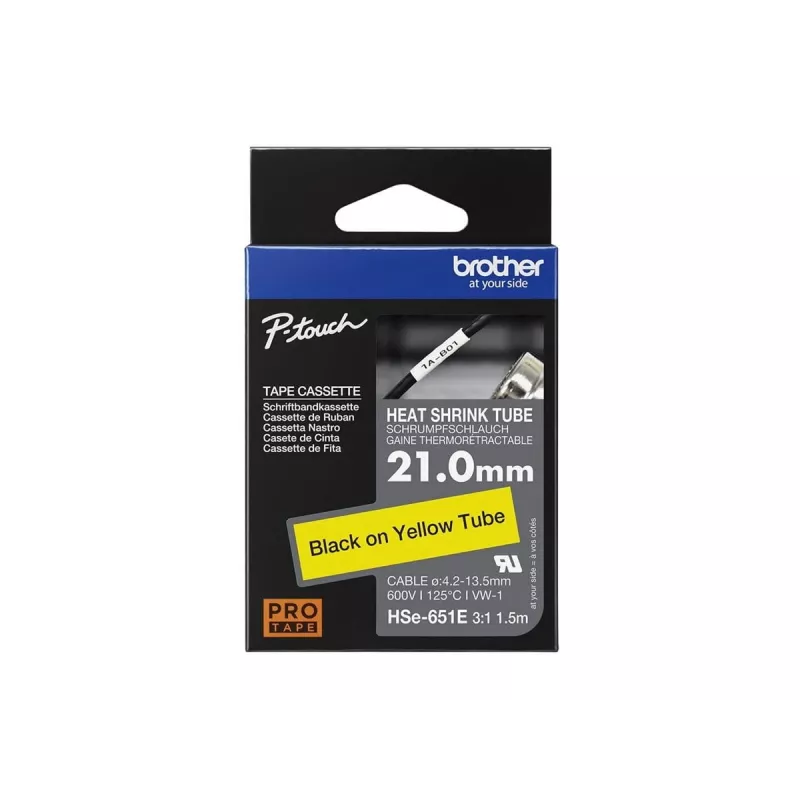 Printeriribbon Brother HSE-651E Must 2,1 cm x 1,5 m