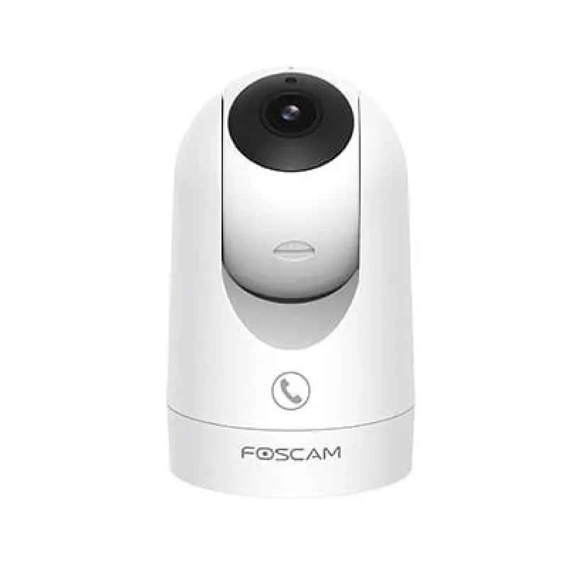 IP-turvakaamera Foscam R8M valge — 8 MP 4K (3840×2160), 2,8 mm klaaslääts, 350° horisontaalne / 150° vertikaalne, 2,4G/5G Wi‑Fi, microSD kuni 256 GB