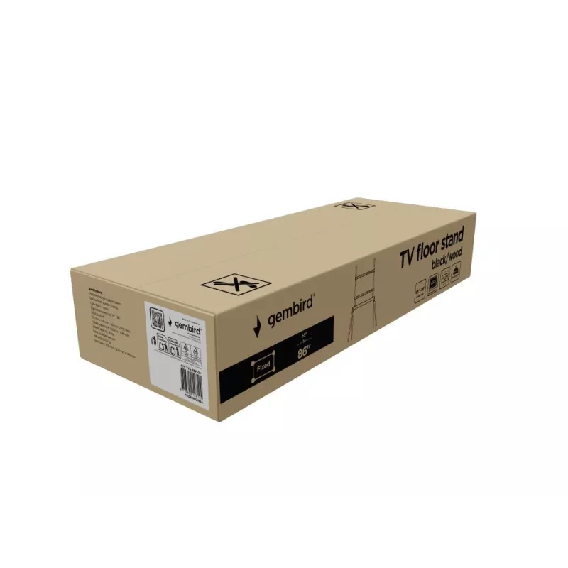 Põrandaalus telerile 55-86/BLK/WOOD TVS-86F-01-BK Gembird