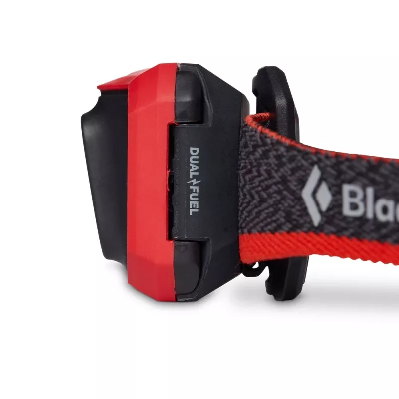 Black Diamond Storm 450 must, punase peapaelaga taskulamp