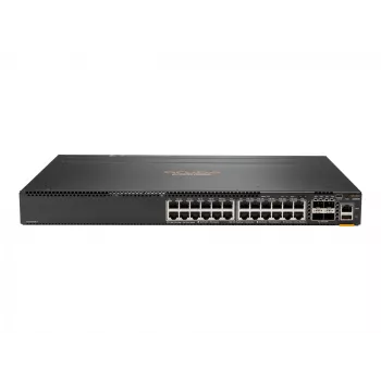 HPE - Aruba Serie - Aruba 6300F - lüliti - L3 - hallatav - 24 x 10/100/1000 + 4 x 1 Gigabit / 10 Gigabit / 25 Gigabit / 50 Gigabit SFP56 (Üleslink / Virnastamine) Ees ja Küljelt Taha