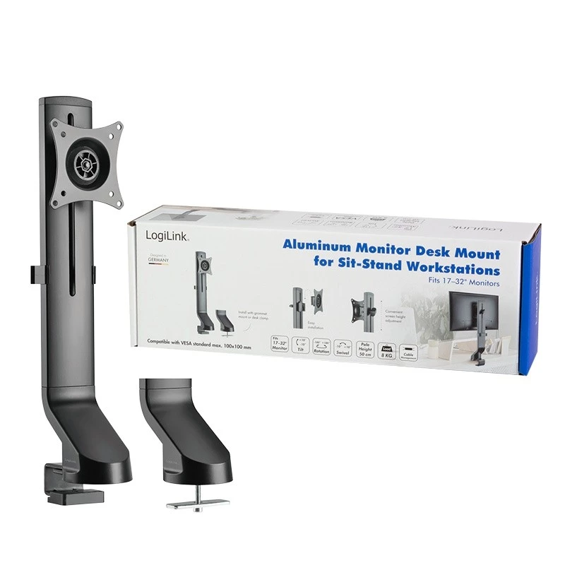 LOGILINK BP0161 monitorikinnitus 17-32-tolline teras lame ja kumer monitorid max 8 kg