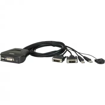 Aten 2-pordiline USB DVI kaabliga KVM-lüliti kaugpordivalijaga