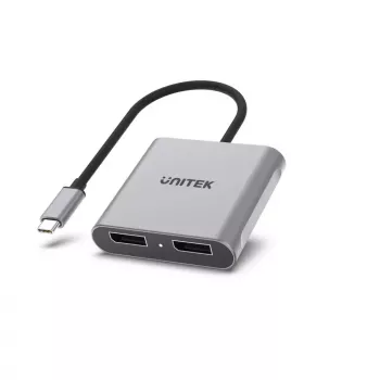 Videokaabli adapter UNITEK V1404A 0,15 m USB USB-C 2 x DisplayPort