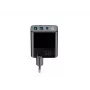 Laadija HAVIT UCLE001 EU GaN kolme pordiga 30 W must — kompaktne USB-laadija 3 pordiga