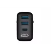 Laadija HAVIT UCLE001 EU GaN kolme pordiga 30 W must — kompaktne USB-laadija 3 pordiga