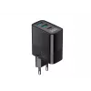 Laadija HAVIT UCLE001 EU GaN kolme pordiga 30 W must — kompaktne USB-laadija 3 pordiga