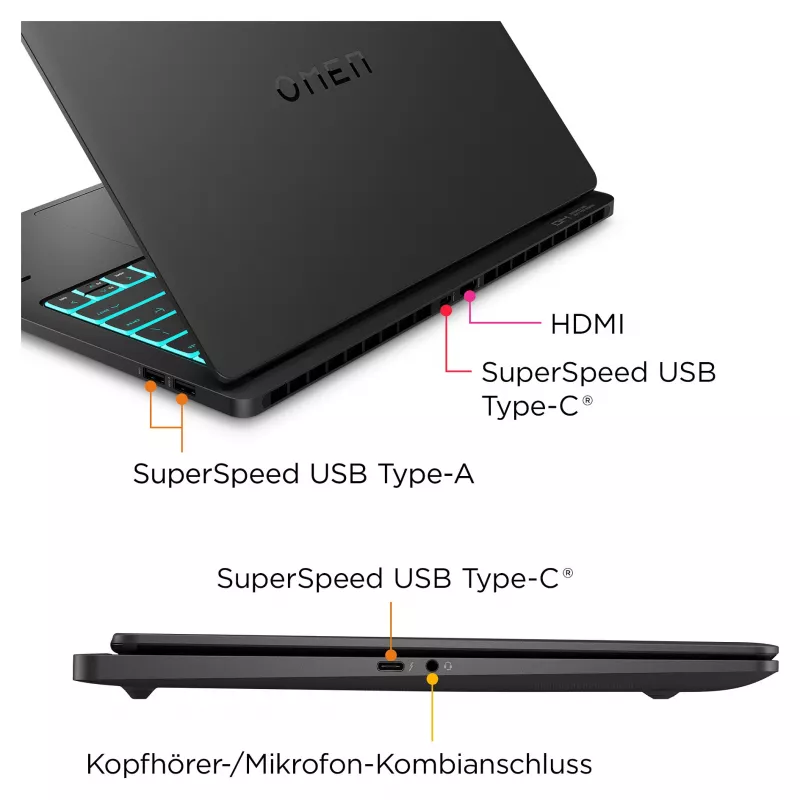 HP OMEN 14-fb0174ng 14.0 2.8k OLED 120Hz, Intel Ultra 7-155H, 16GB RAM, 512GB SSD, RTX 4060, inkl. Windows 11 Home & Installat