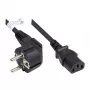 Netzkabel Schutzkontakt-Stecker Typ E+F (CEE 7/7, gewinkelt) an C13 (gerade), schwarz, 1,00 mm², 5 m, Good Connections® (P0130-S050)