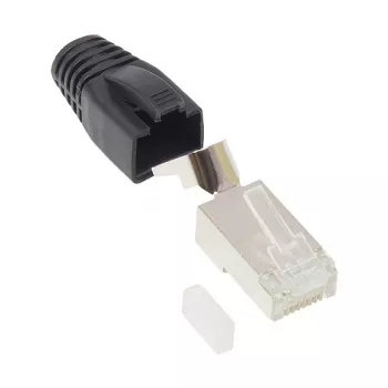 Alcasa Good Connections RJ45 Netzwerkstecker - Cat. 6A / 500 MHz- 50er SPARSET - GESCHIRMT - fürCat.7 Rohkabel - Cat. 6A - Cat.6 Kabel - 50µ vergoldet