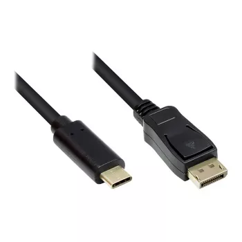 Adapterkaabel USB-C™ pistik DisplayPort 1.2 pistikule, 4K2K / UHD 60Hz, CU, must, 5m, Good Connections® (GC-M0108)