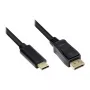 Adapterkaabel USB-C™ pistik DisplayPort 1.2 pistikule, 4K2K / UHD 60Hz, CU, must, 5m, Good Connections® (GC-M0108)