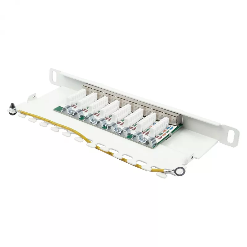 Patchpanel 25,40cm (10) Cat. 6, 8-Port, 0,5 HE, STP geschirmt, werkzeugloses Öffnen, Reinweiß (RAL9010), Good (GC-N0125)
