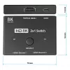 Alcasa HDMI Switcher - HDMI - Schwarz - Metall - 7680 x 4320 - Daten - Gold (GC-M0261)