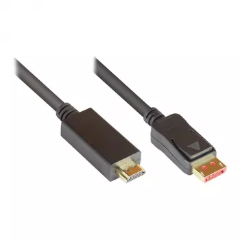 Ühenduskaabel DisplayPort 1.4 HDMI 2.0-le, 4K @60Hz, kullatud kontaktid, OFC, must, 2m, Good Connections® (DP14-HDMI)