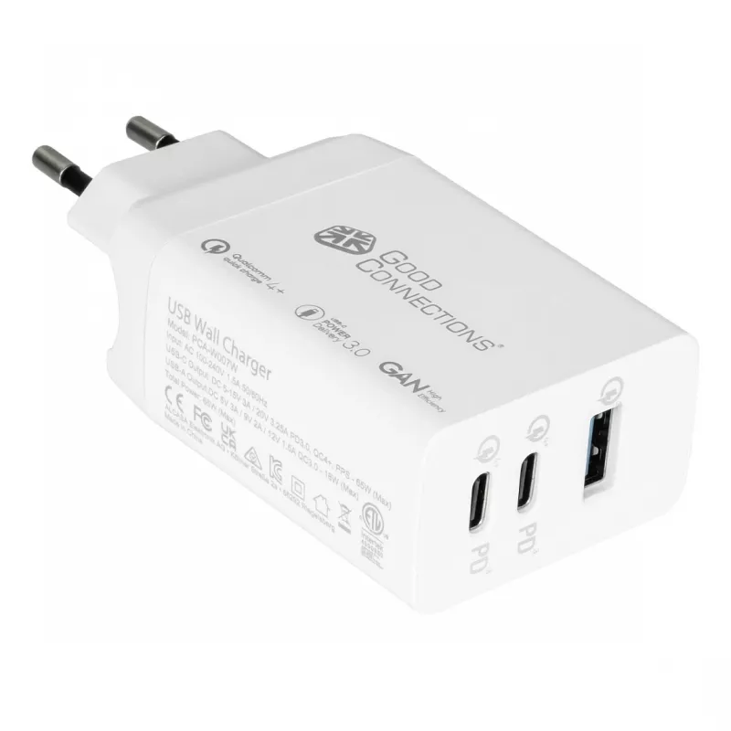 Alcasa PCA-W007W laadija mobiilseadmetele universaalne valge vahelduvvool kiirlaadimine siseruumides (PCA-W007W)