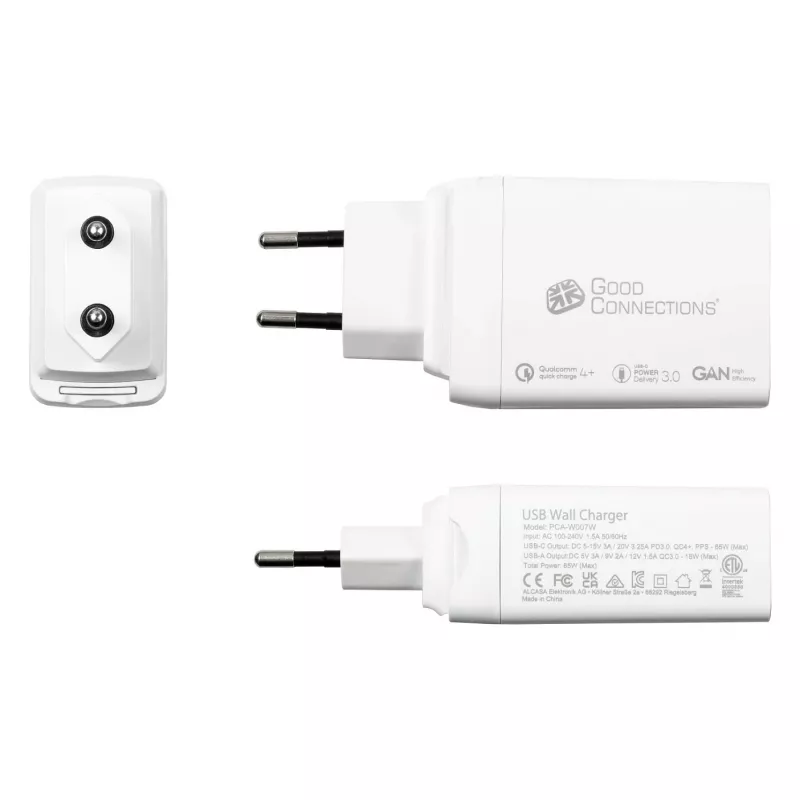 Alcasa PCA-W007W laadija mobiilseadmetele universaalne valge vahelduvvool kiirlaadimine siseruumides (PCA-W007W)