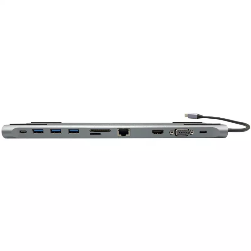 LC-Power LC-HUB-C-MULTI-8 USB-C kuni 3xUSB-A/2xUSB-C/HDMI/VGA/MicroSD/SD/RJ45/Audio