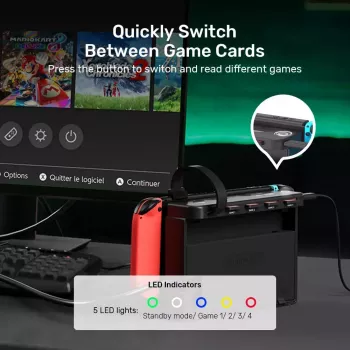 Dokkimisjaam UNITEK G1002D Nintendo Switchile Juhtmega Must