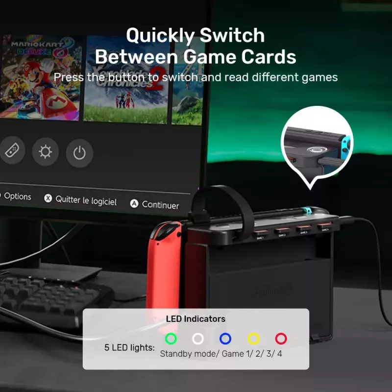 Dokkimisjaam UNITEK G1002D Nintendo Switchile Juhtmega Must