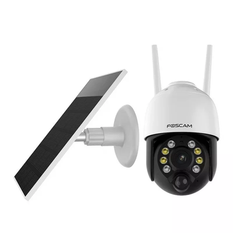 IP-turvakaamera Foscam B4 Dome 4 MP (2560×1440), Wi‑Fi 2,4 GHz, IP65, päikeseenergia + aku 5000 mAh, 355° pööre, 90° kalle