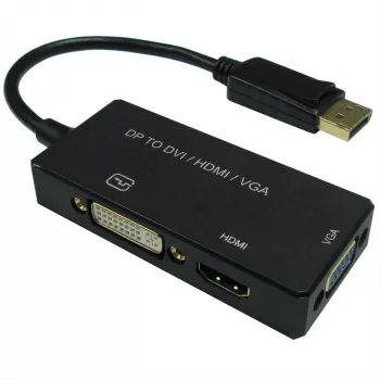 12993153, 0,1 m, DisplayPort, VGA D-Sub + HDMI + DVI, isane, emane, sirge